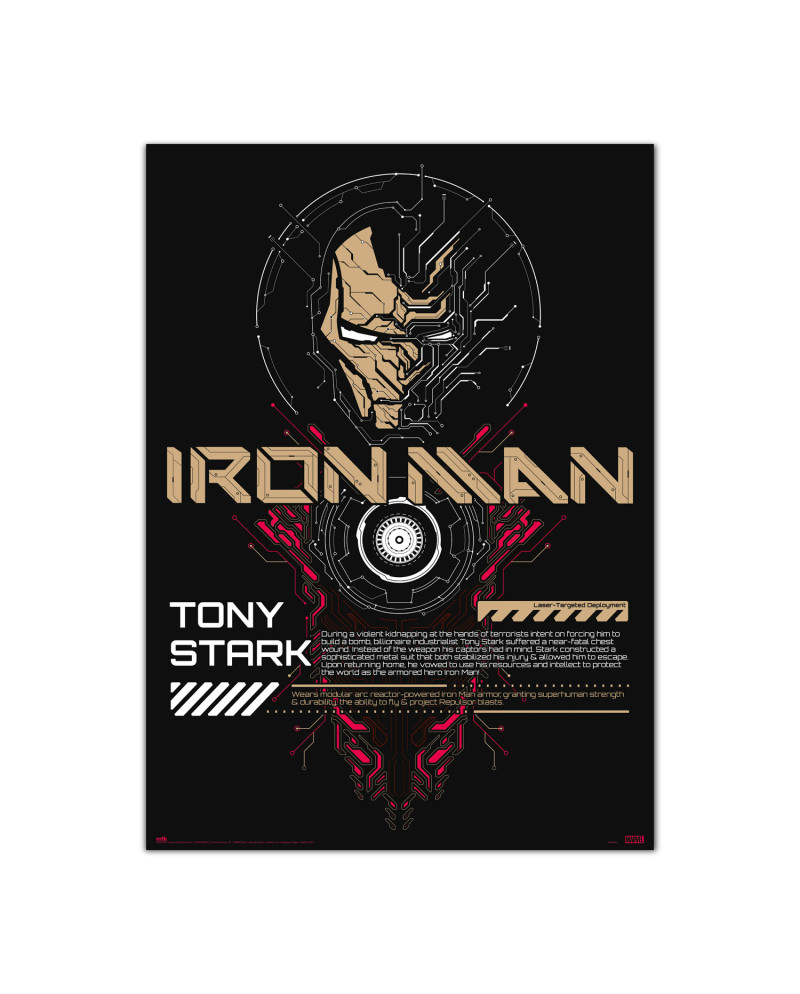 IRON MAN - Tony Stark - 'Gow in the Dark' Poster 50x70cm