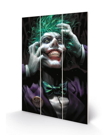 DC COMICS - Joker (Crazy Close Up) - Wood Print 20x29.5