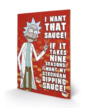 RICK & MORTY - Wood Print 40X59 - Szechuan Sauce