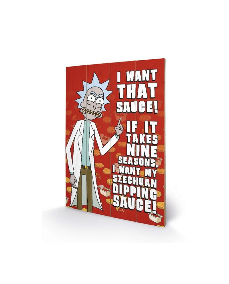 RICK & MORTY - Wood Print 40X59 - Szechuan Sauce