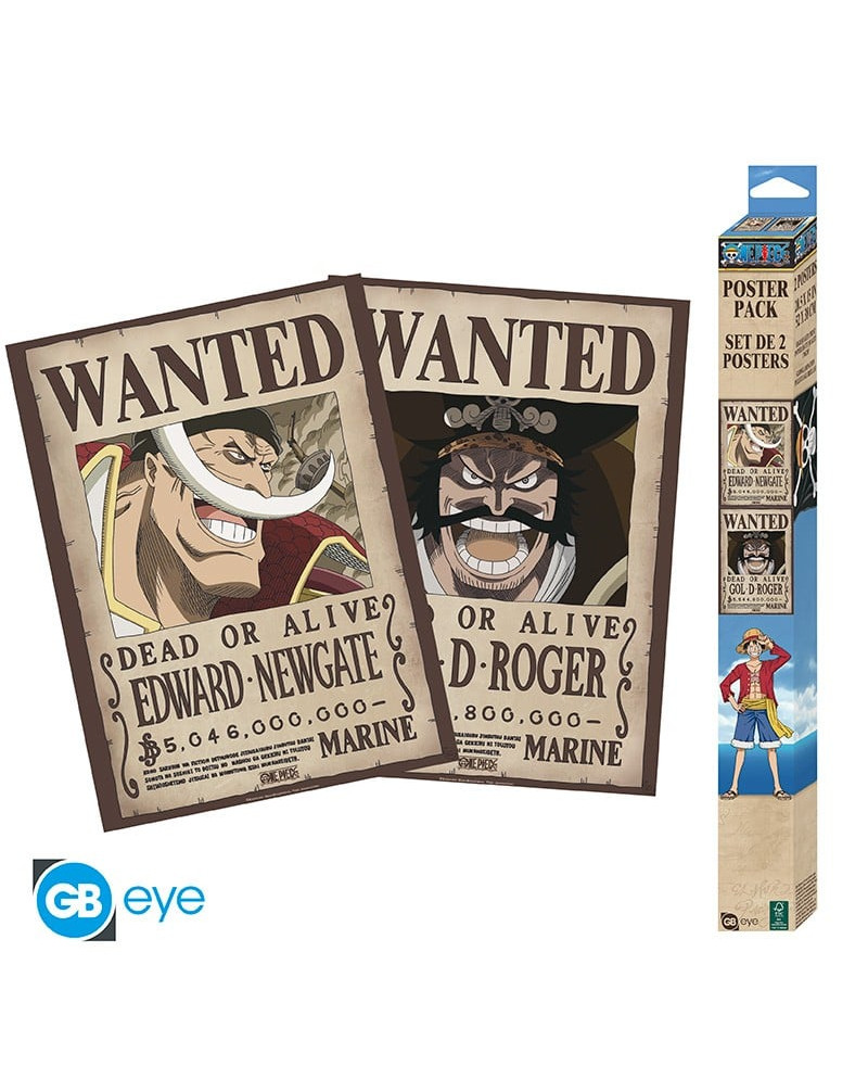 ONE PIECE - Wanted Roger & Whitebeard - Set 2 posters '52x38'
